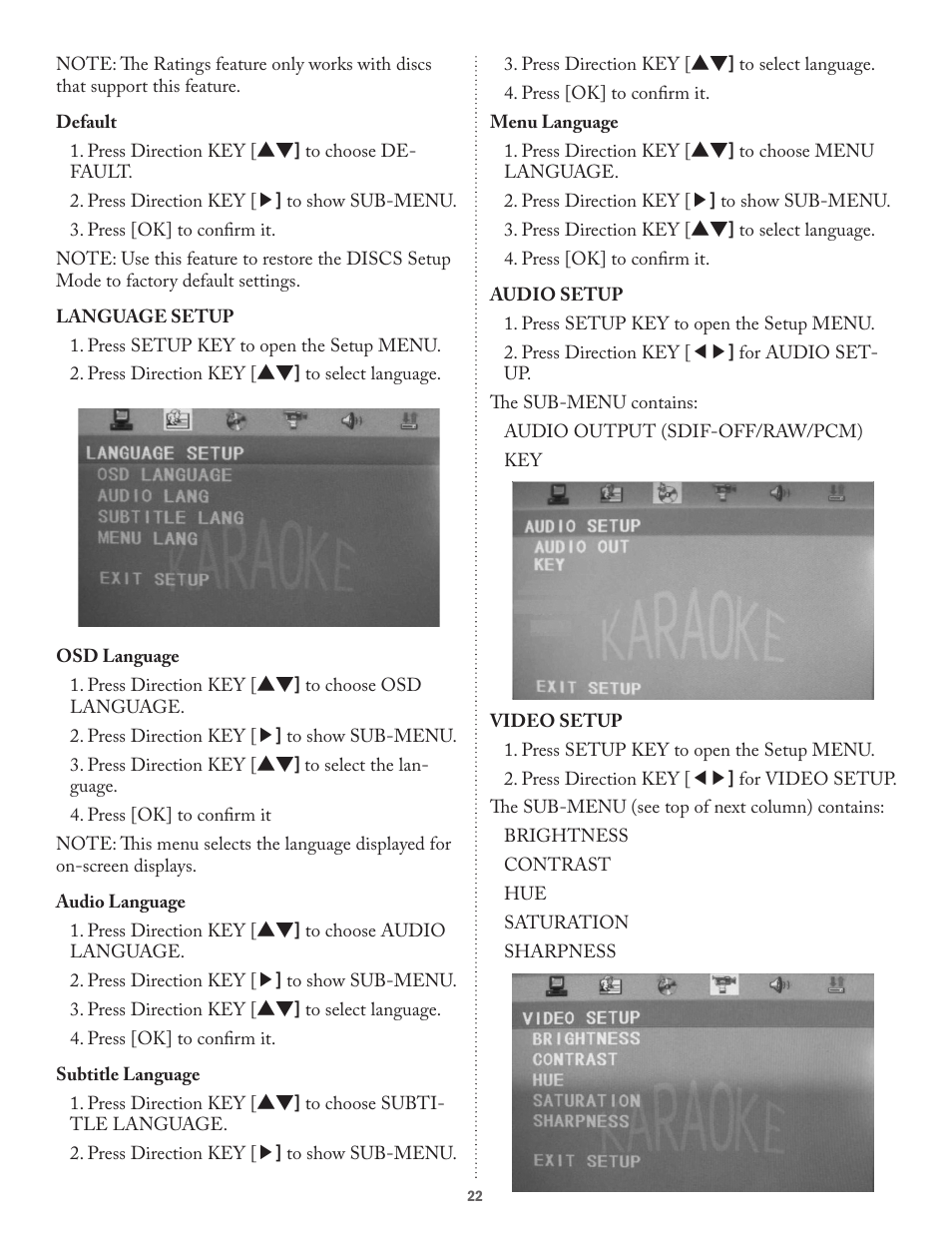 Acesonic KOD-1000 User Manual | Page 22 / 28