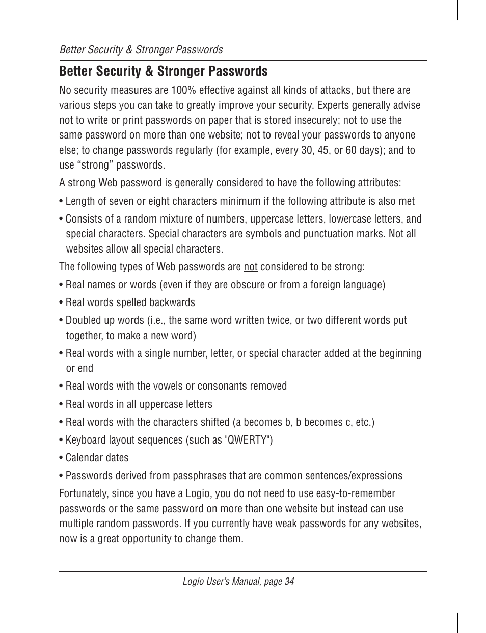 Better security & stronger passwords | Atek electronic Secure Password Organizer LG10B User Manual | Page 36 / 60