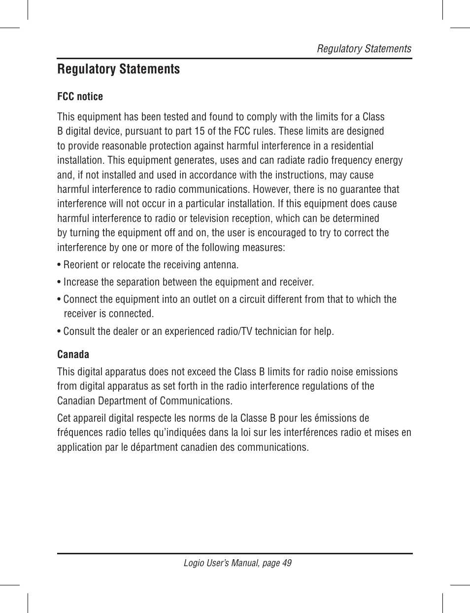 Regulatory statements | Atek electronic Secure Password Organizer LG10B User Manual | Page 51 / 60