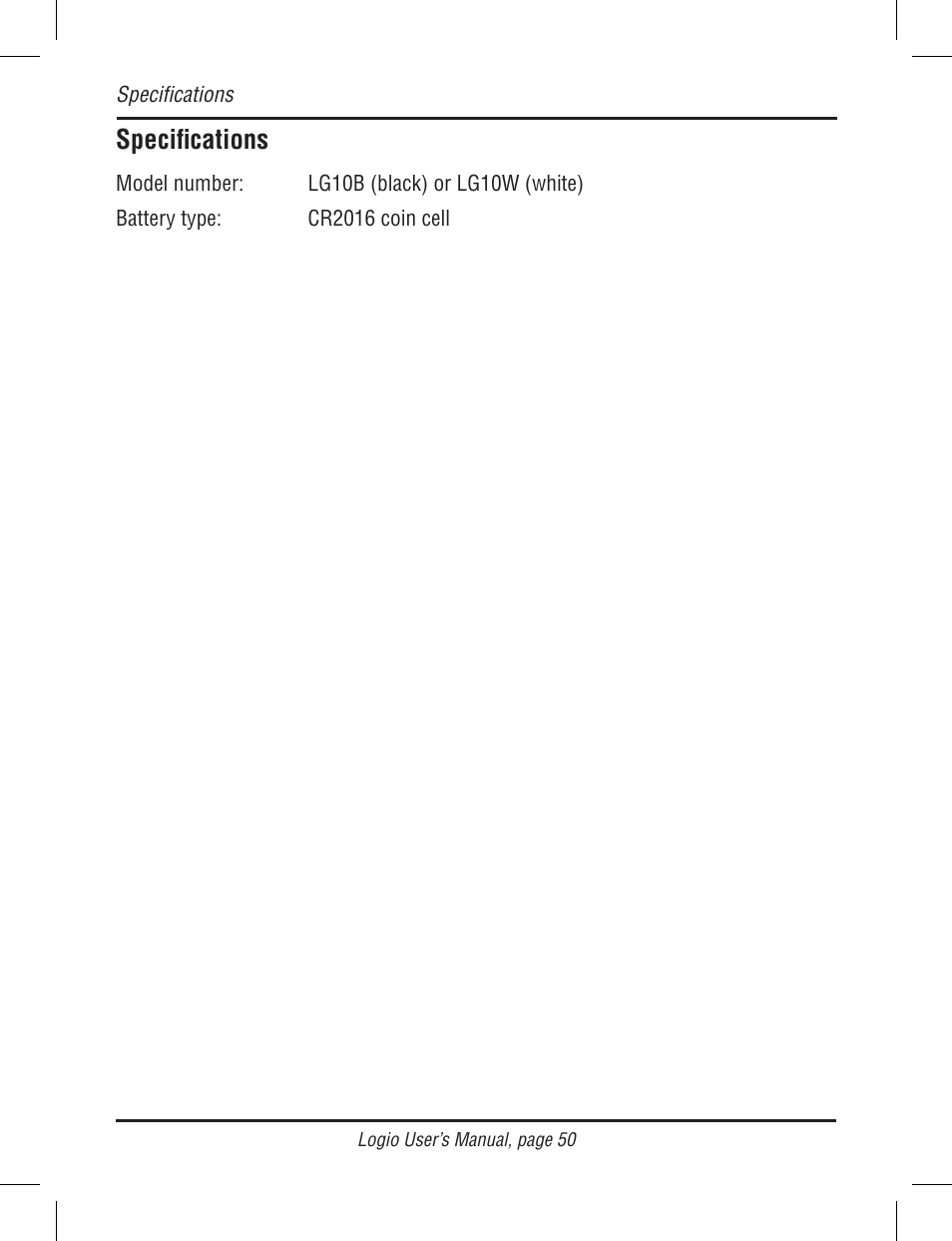 Specifications | Atek electronic Secure Password Organizer LG10B User Manual | Page 52 / 60