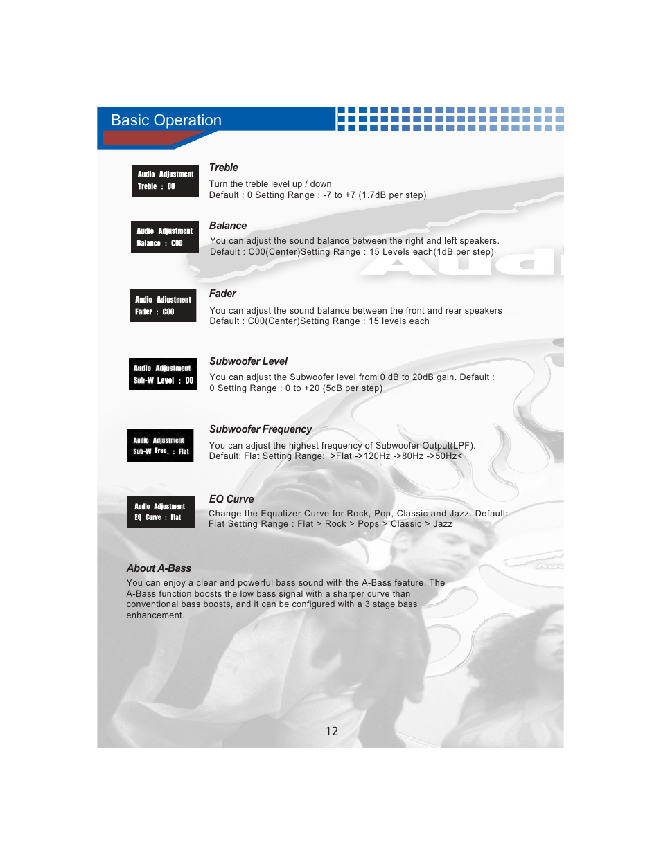 Basic operation | AudioBahn MULTIFUNCTIONAL SOURCE UNIT A3351 User Manual | Page 14 / 45