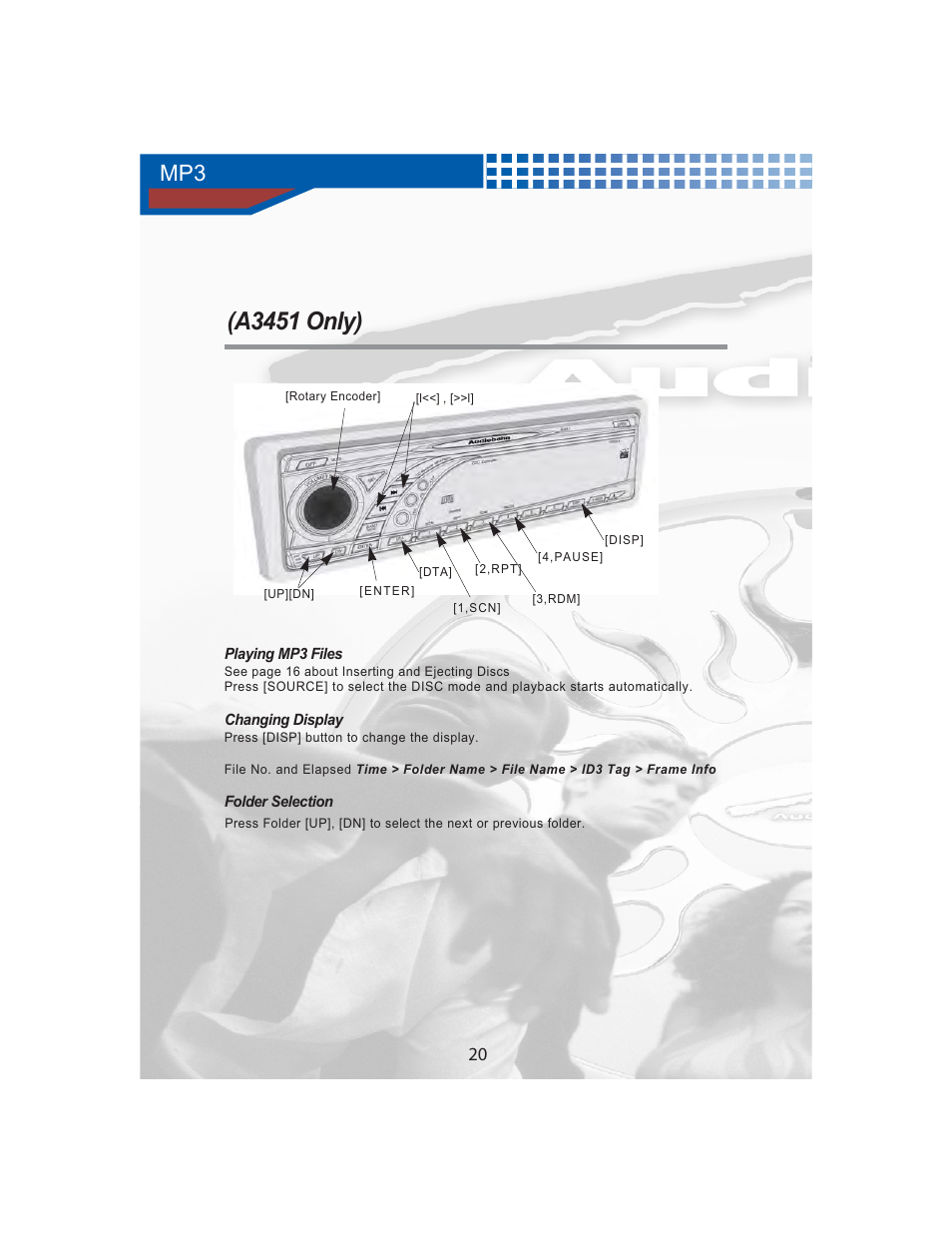 A3451 only) | AudioBahn MULTIFUNCTIONAL SOURCE UNIT A3351 User Manual | Page 22 / 45