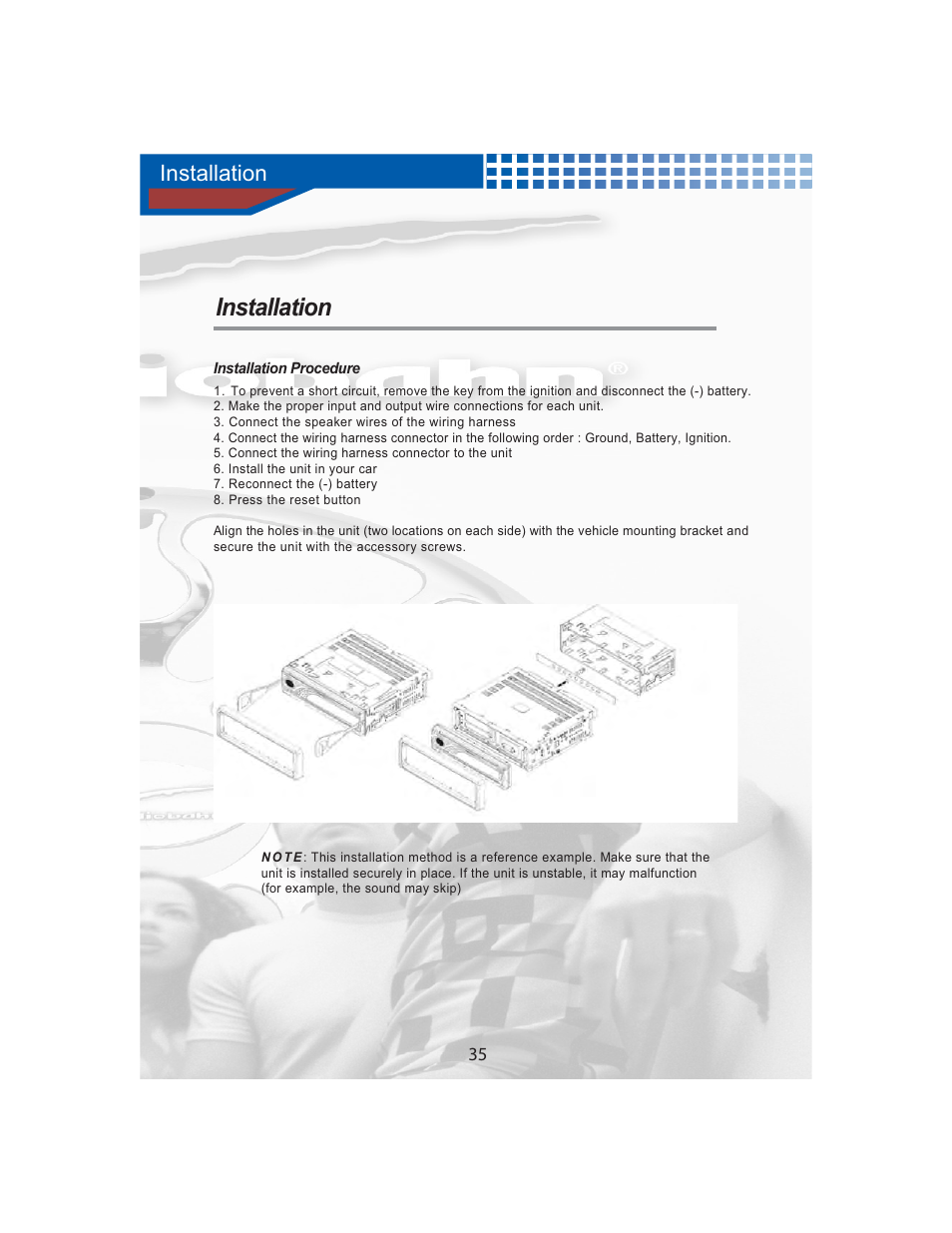 Installation | AudioBahn MULTIFUNCTIONAL SOURCE UNIT A3351 User Manual | Page 37 / 45