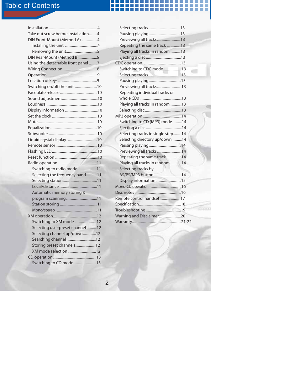 AudioBahn Audiobah XM Ready A1100N User Manual | Page 4 / 24