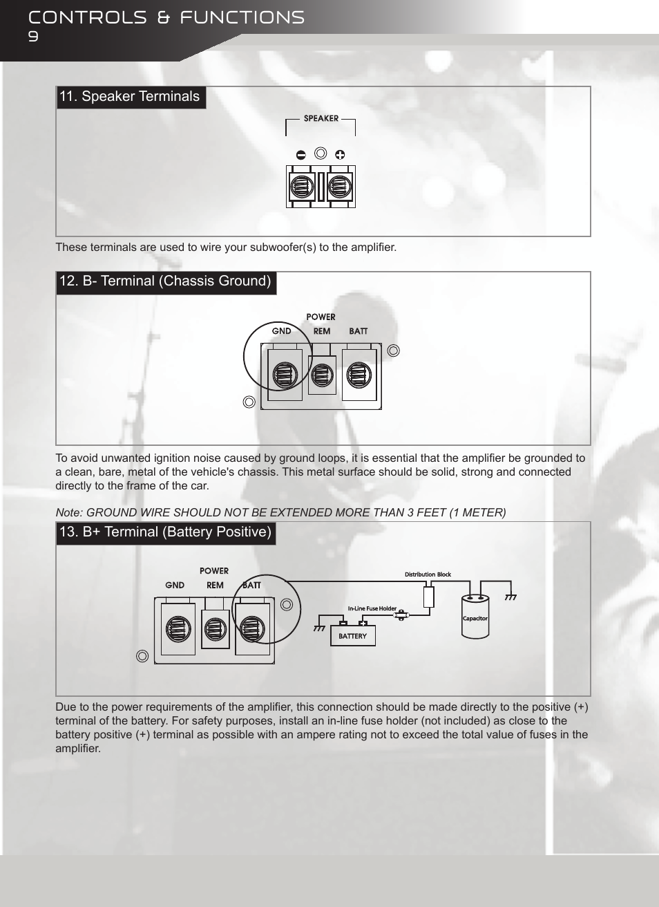 Controls & functions | AudioBahn A18001DJ User Manual | Page 10 / 24