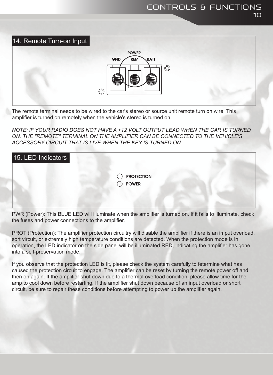 Controls & functions | AudioBahn A18001DJ User Manual | Page 11 / 24