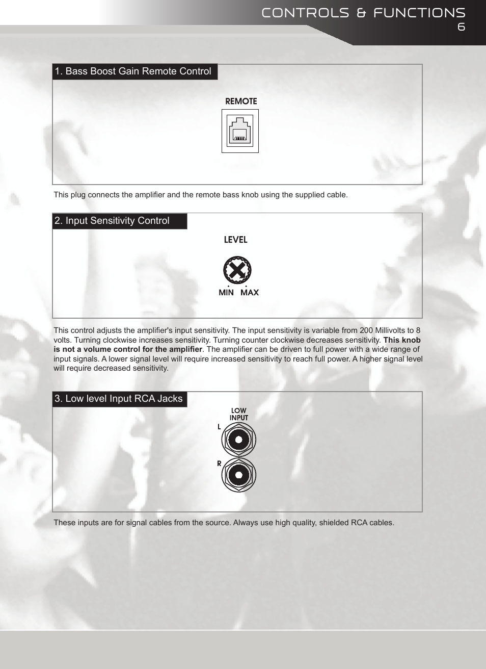 Controls & functions | AudioBahn A18001DJ User Manual | Page 7 / 24