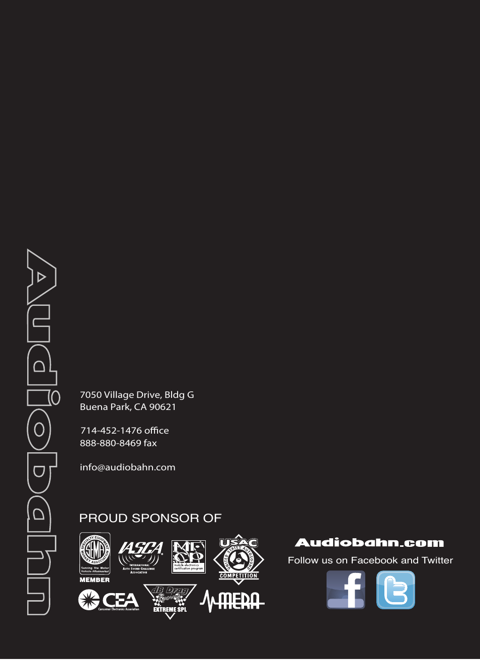 Proud sponsor of | AudioBahn AT61J User Manual | Page 16 / 16