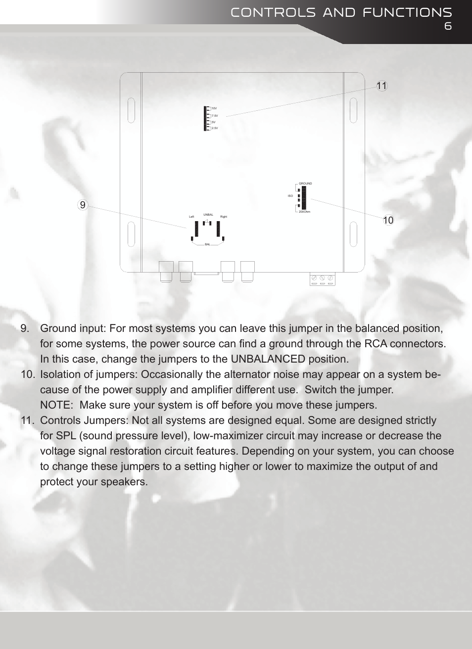 Controls and functions | AudioBahn ABD40J User Manual | Page 7 / 12