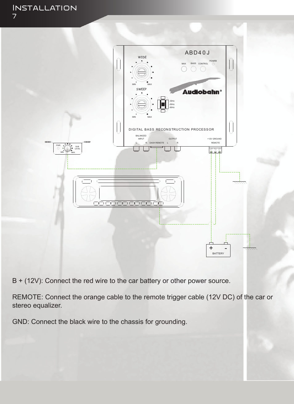 Installation, Abd4 0 j | AudioBahn ABD40J User Manual | Page 8 / 12
