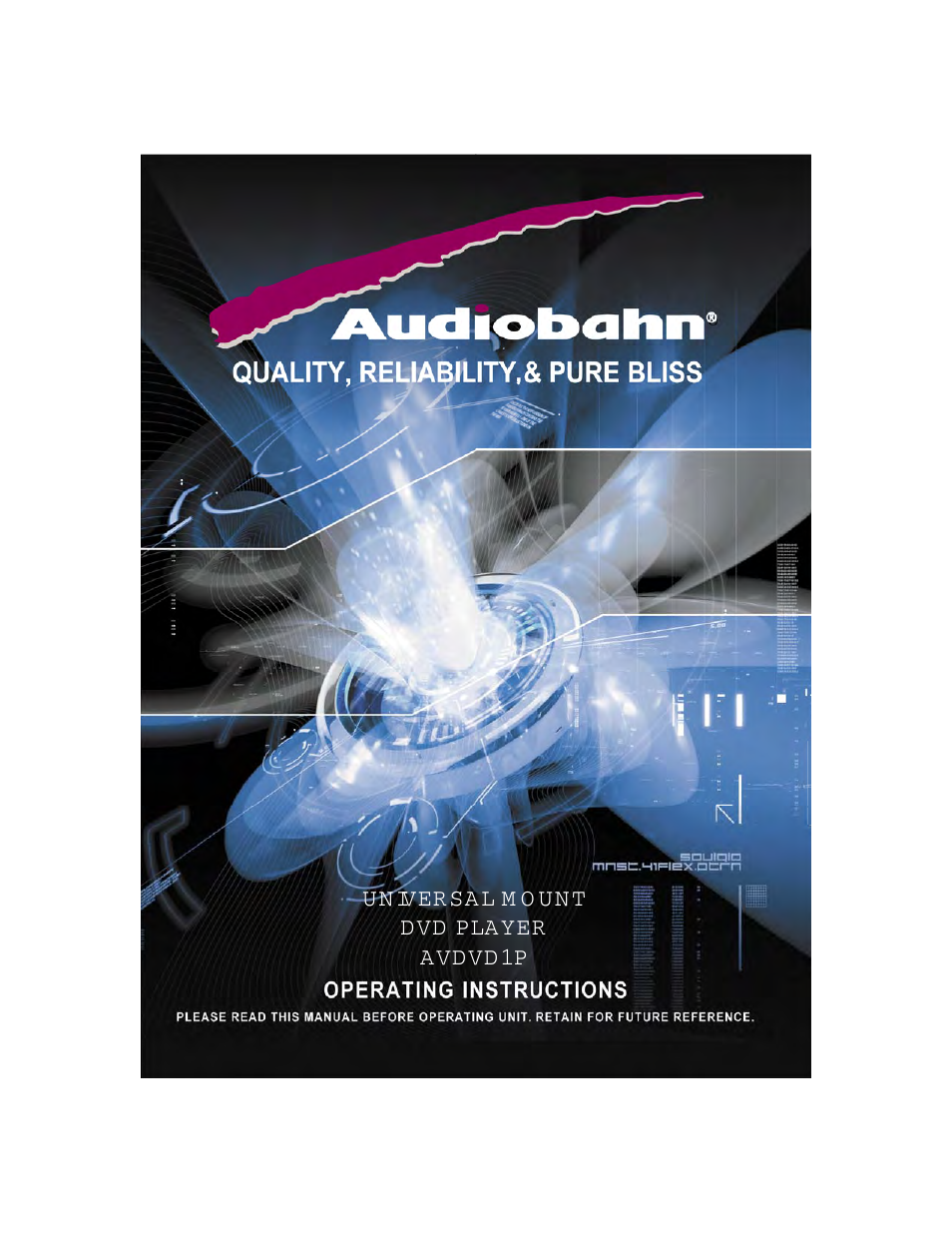 AudioBahn Universal Mount DVD Player AVDVD1P User Manual | 54 pages