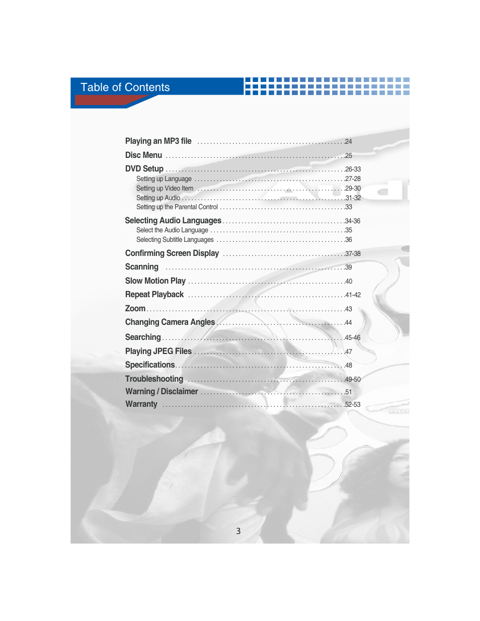 AudioBahn Universal Mount DVD Player AVDVD1P User Manual | Page 4 / 54
