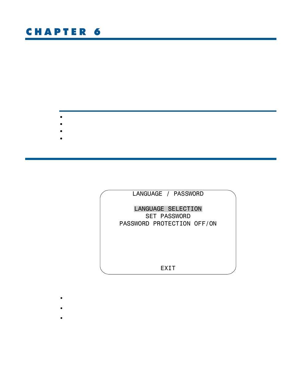 Chapter 6, Configuring language and password settings, Overview of language and password settings | American Dynamics RAS916WLS User Manual | Page 65 / 124