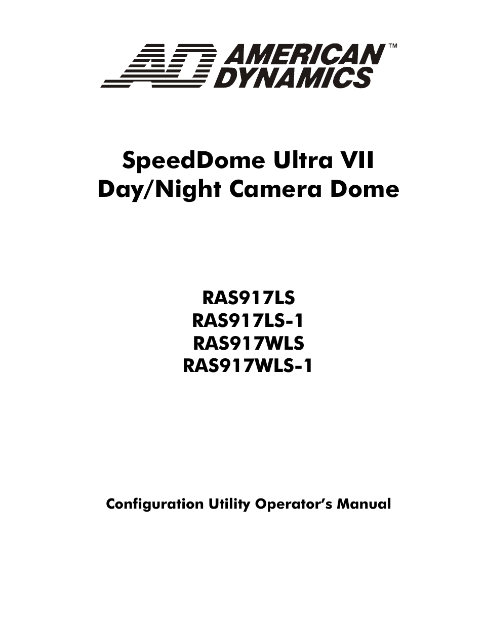 American Dynamics RAS917WLS-1 User Manual | 130 pages