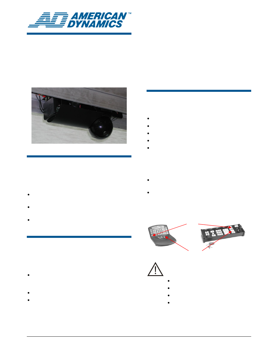 American Dynamics SensorRail AD200 User Manual | 2 pages