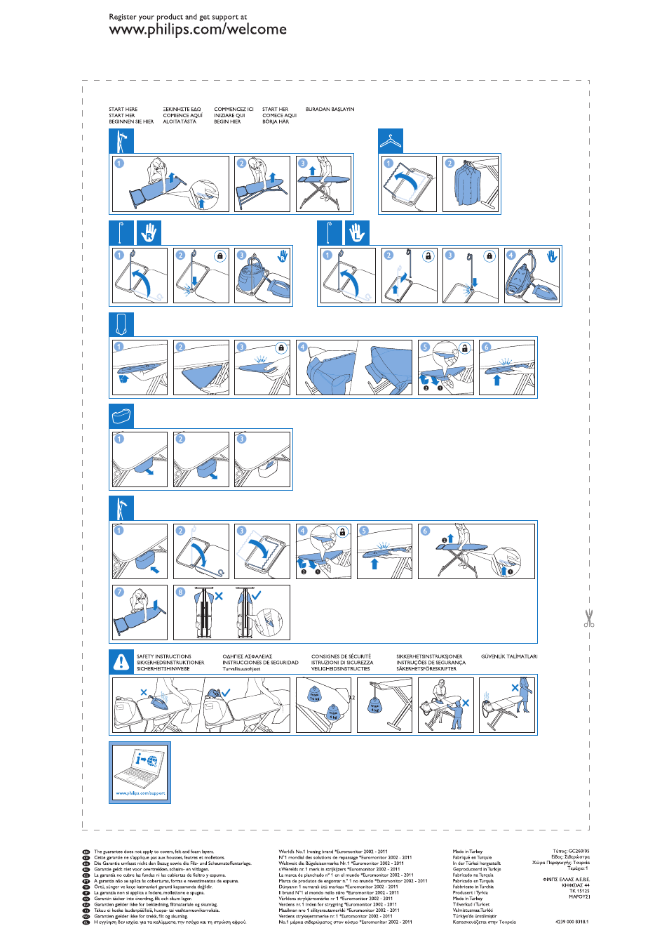 Philips Easy8 Bügelbrett User Manual | 1 page