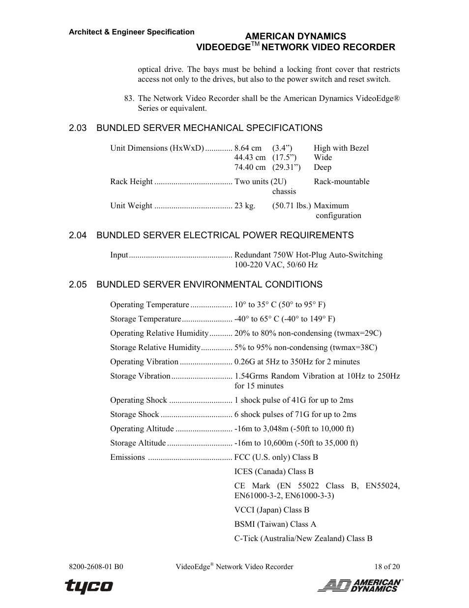 American Dynamics VideoEdge ADNSNVR-CL1 User Manual | Page 18 / 20
