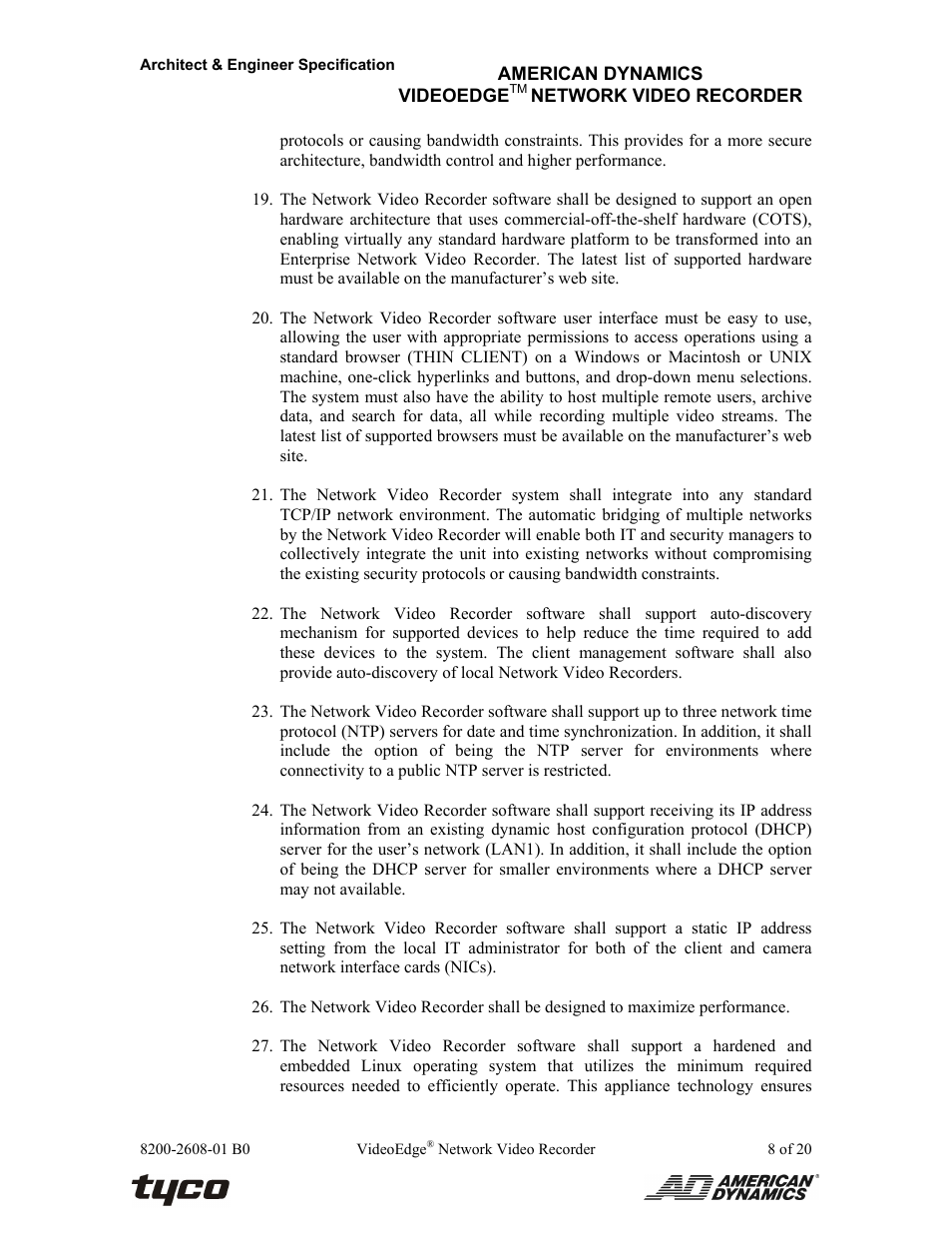 American Dynamics VideoEdge ADNSNVR-CL1 User Manual | Page 8 / 20