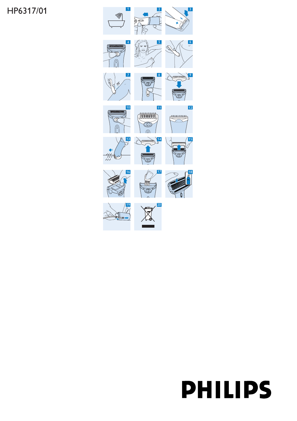 Philips Body Contour Ladyshave User Manual | 9 pages