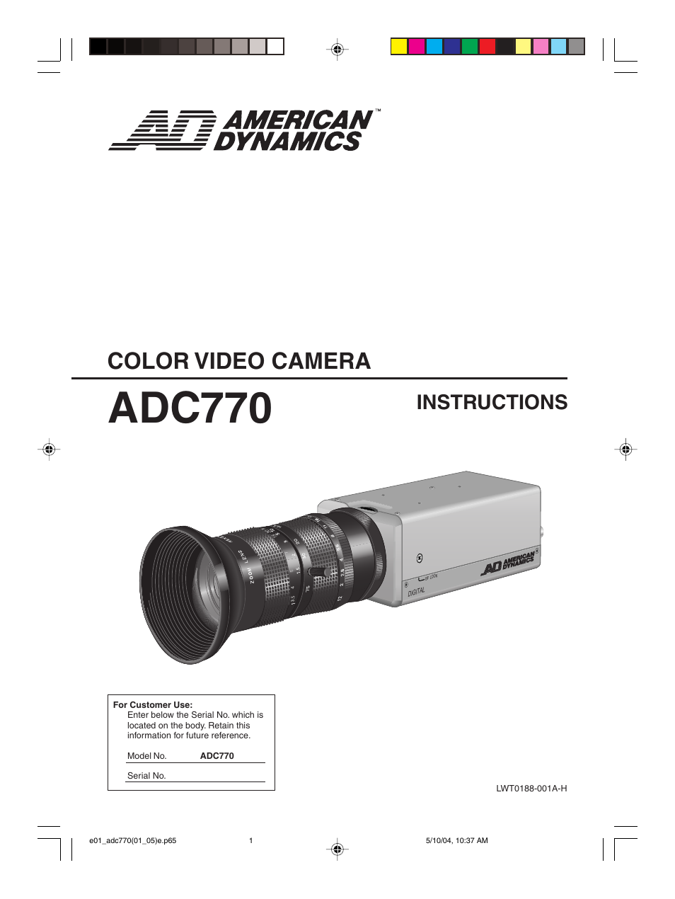 American Dynamics ADC770 User Manual | 40 pages