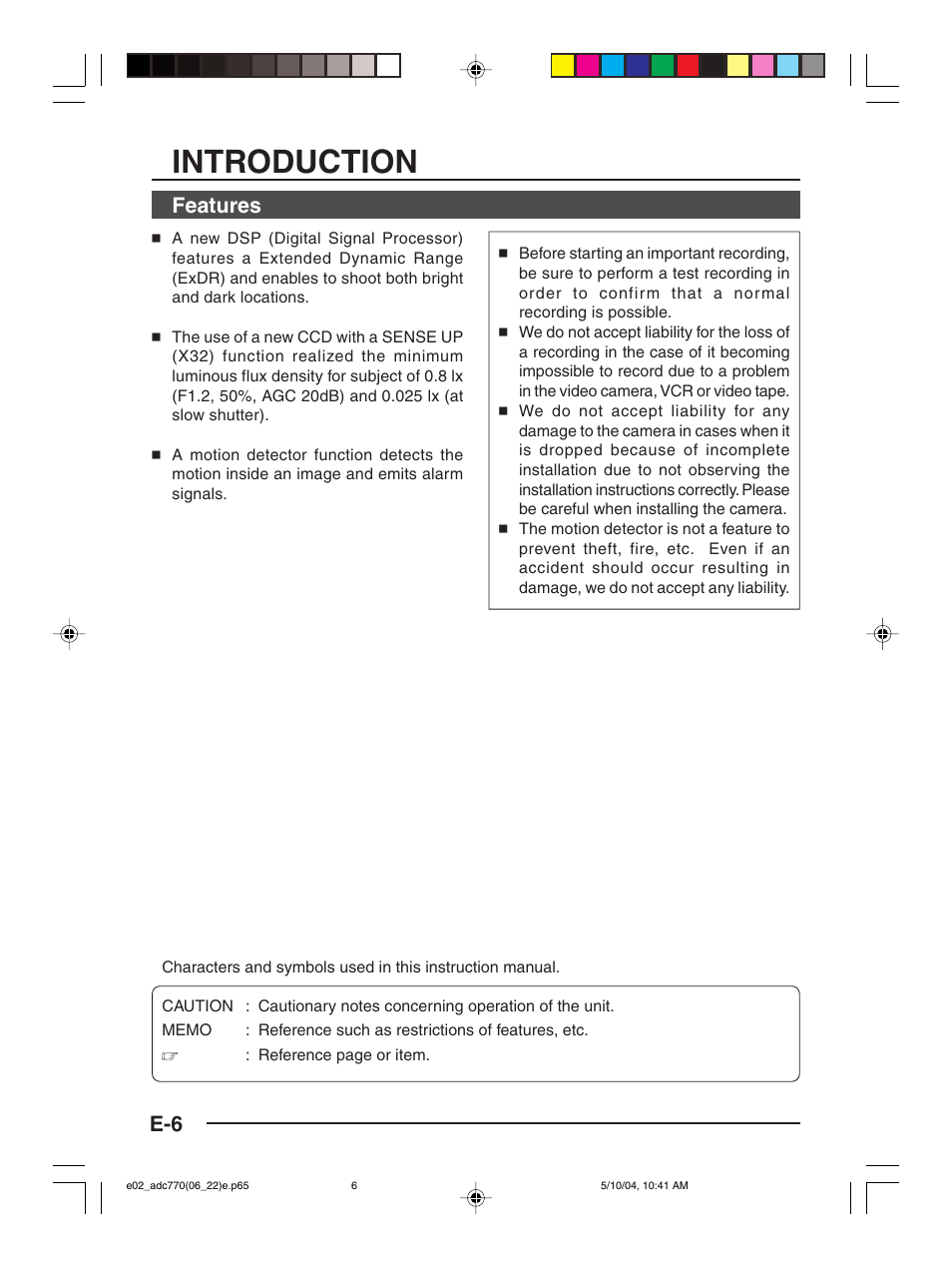 Introduction, Features | American Dynamics ADC770 User Manual | Page 6 / 40