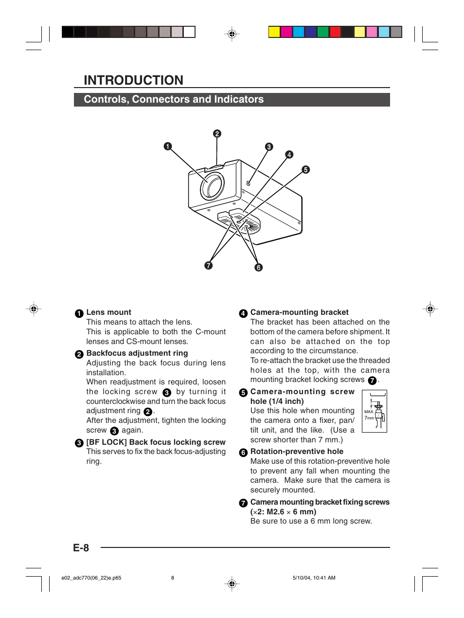 Introduction, Controls, connectors and indicators | American Dynamics ADC770 User Manual | Page 8 / 40