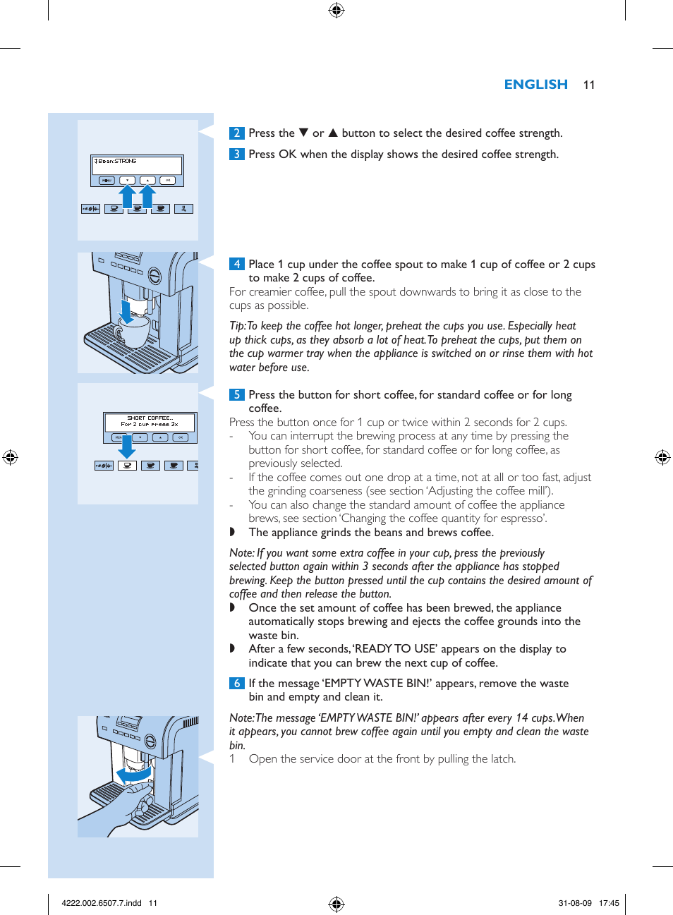 Philips Kaffeevollautomat User Manual | Page 11 / 174