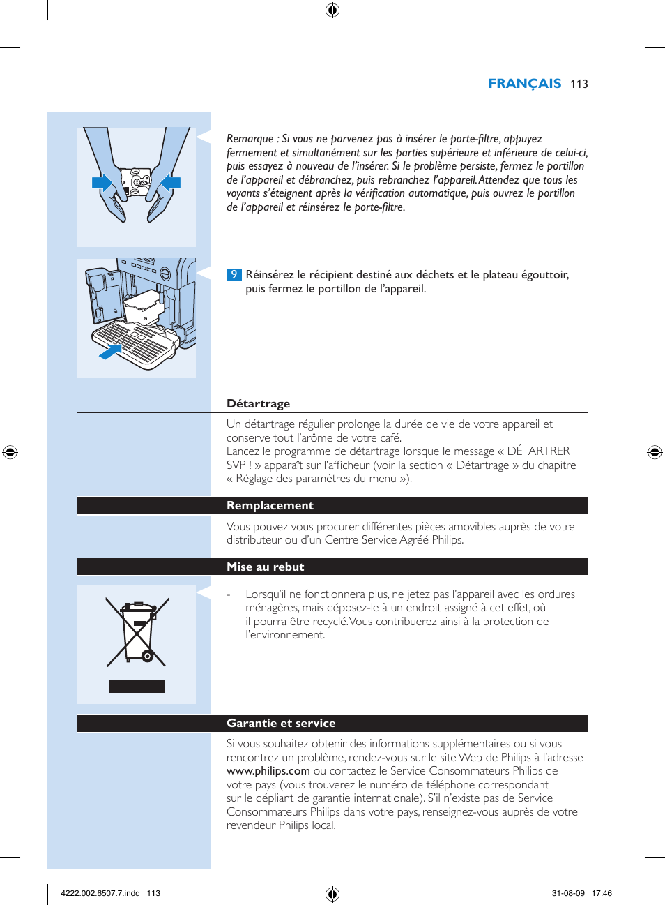 Philips Kaffeevollautomat User Manual | Page 113 / 174