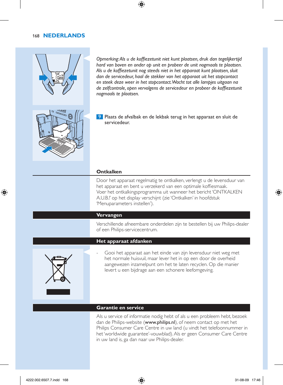 Philips Kaffeevollautomat User Manual | Page 168 / 174