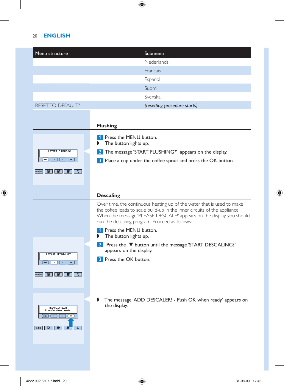 Philips Kaffeevollautomat User Manual | Page 20 / 174