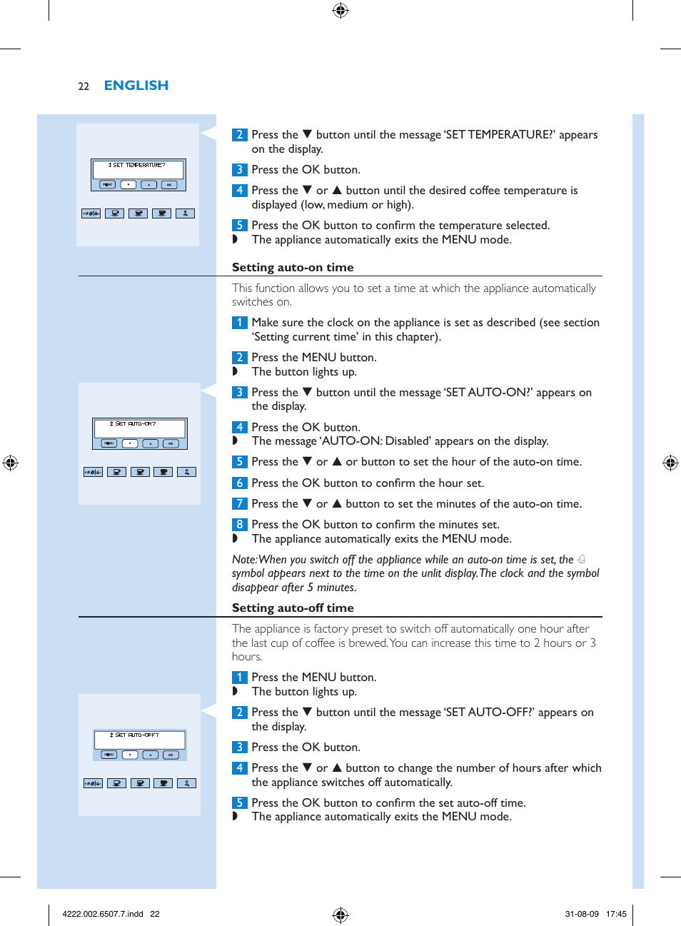 Philips Kaffeevollautomat User Manual | Page 22 / 174