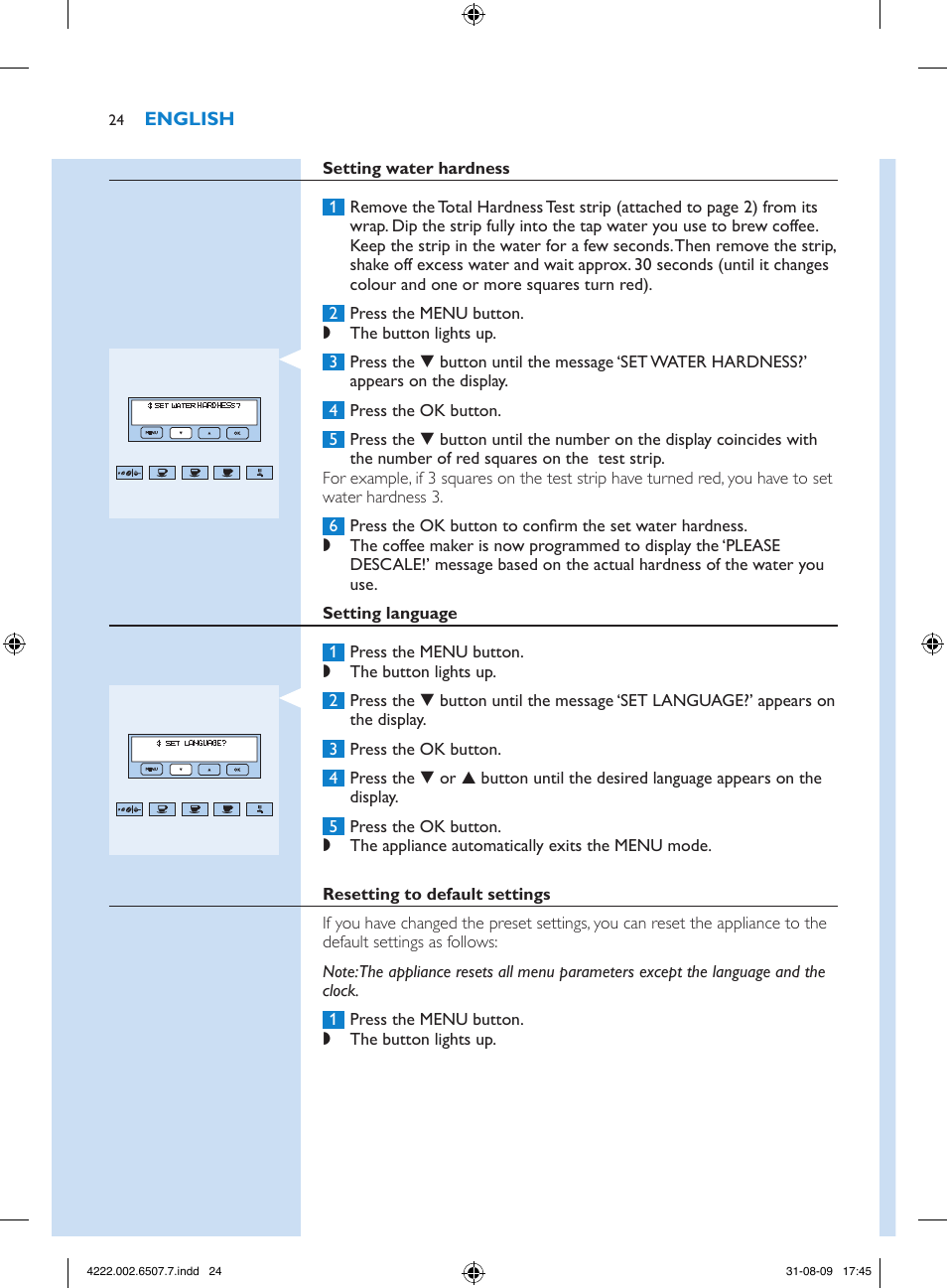 Philips Kaffeevollautomat User Manual | Page 24 / 174