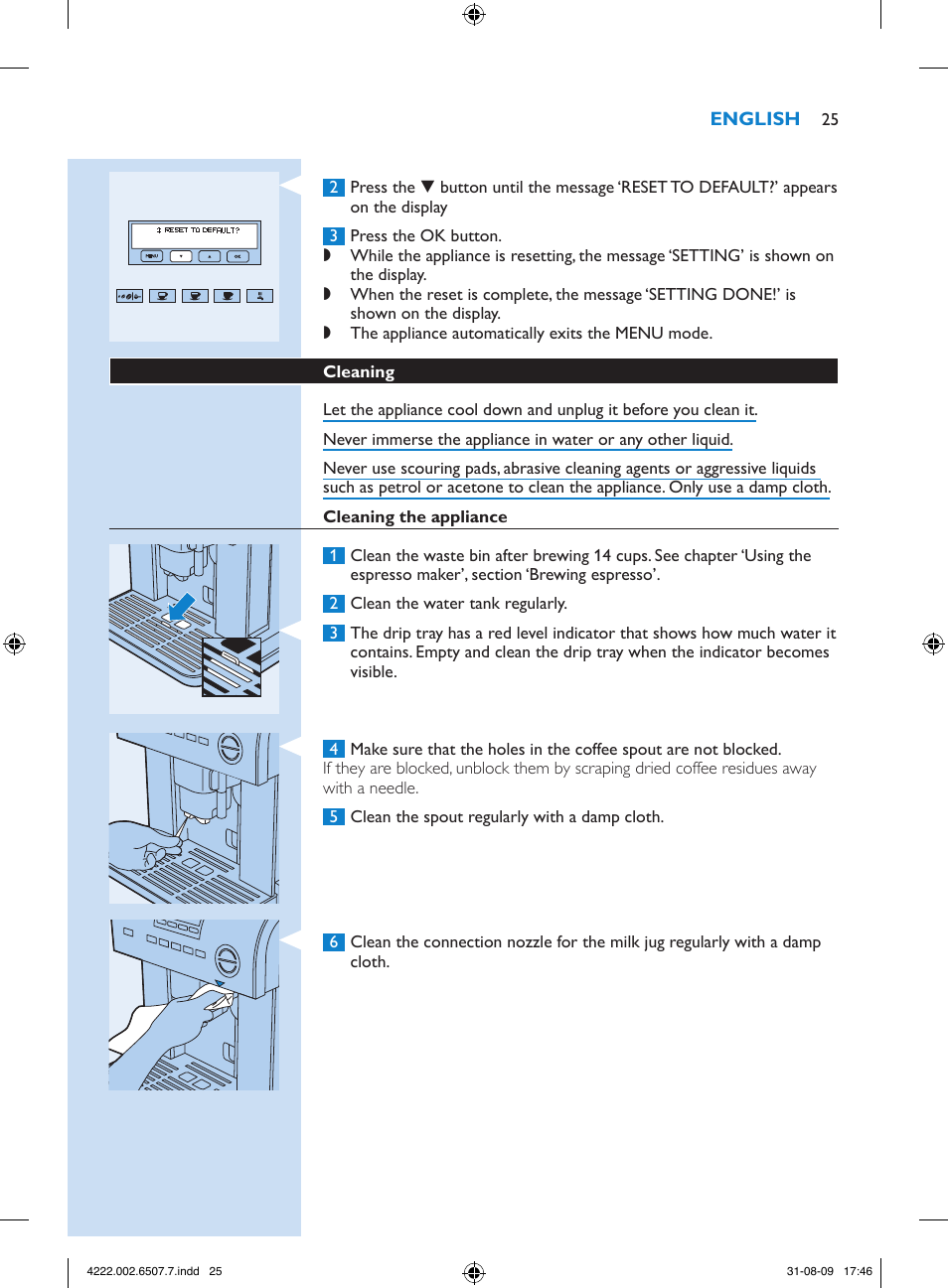 Philips Kaffeevollautomat User Manual | Page 25 / 174