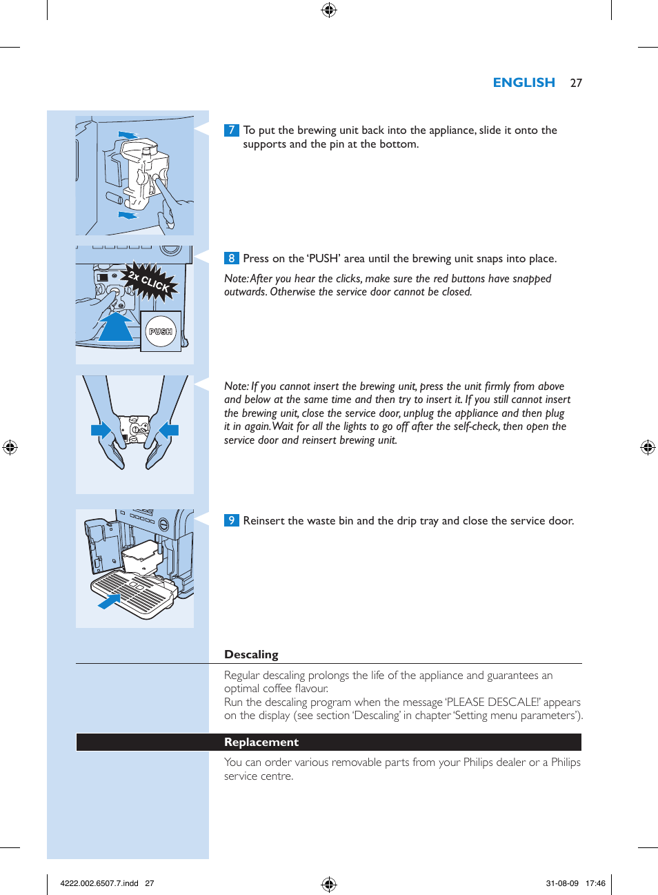 Philips Kaffeevollautomat User Manual | Page 27 / 174