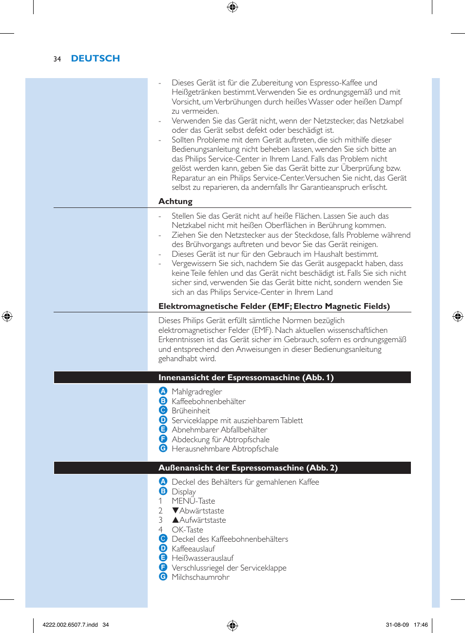 Philips Kaffeevollautomat User Manual | Page 34 / 174