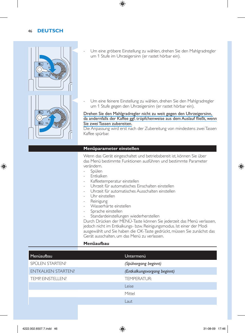 Philips Kaffeevollautomat User Manual | Page 46 / 174