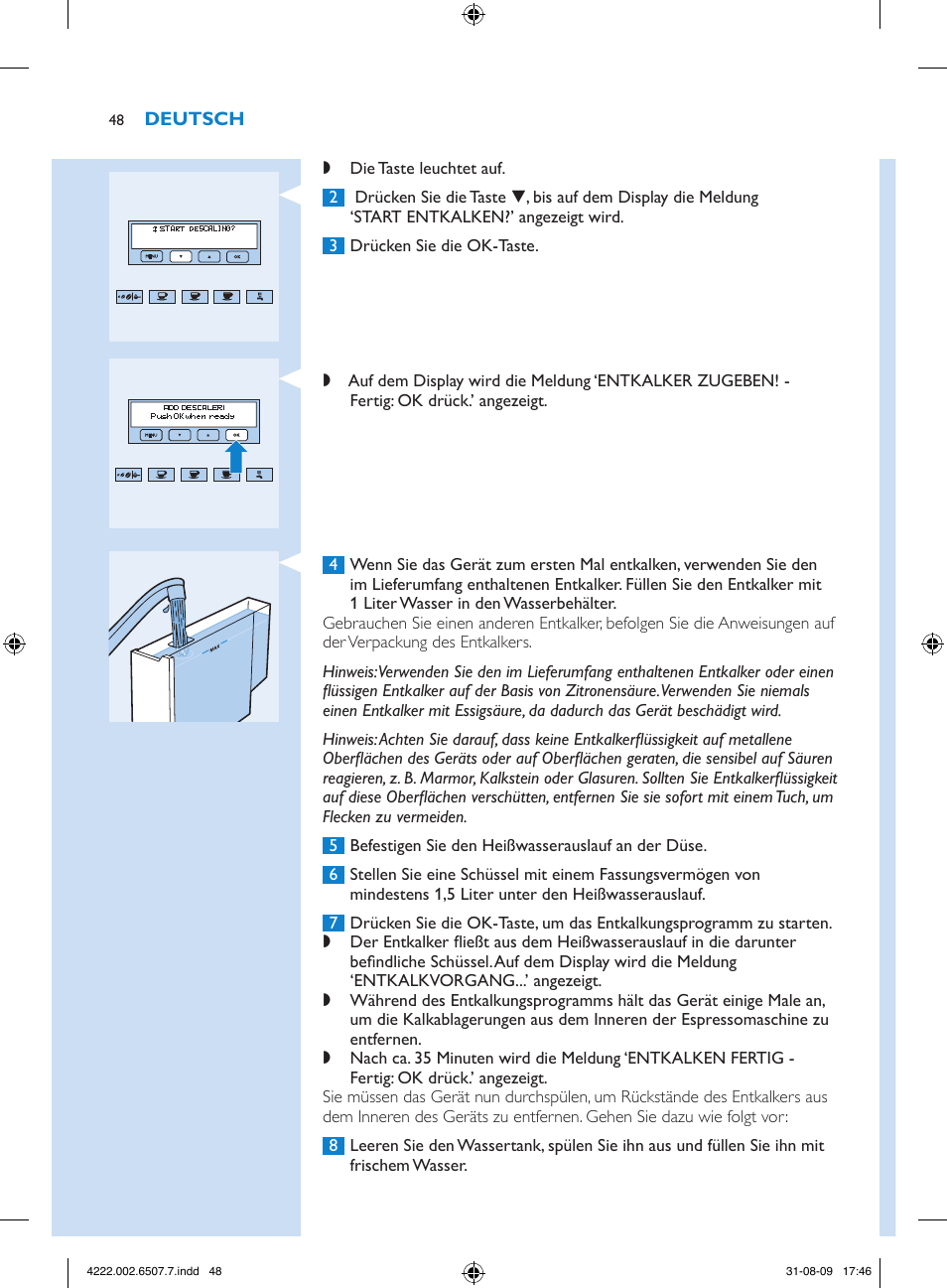 Philips Kaffeevollautomat User Manual | Page 48 / 174