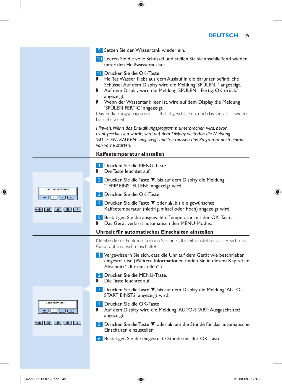 Philips Kaffeevollautomat User Manual | Page 49 / 174