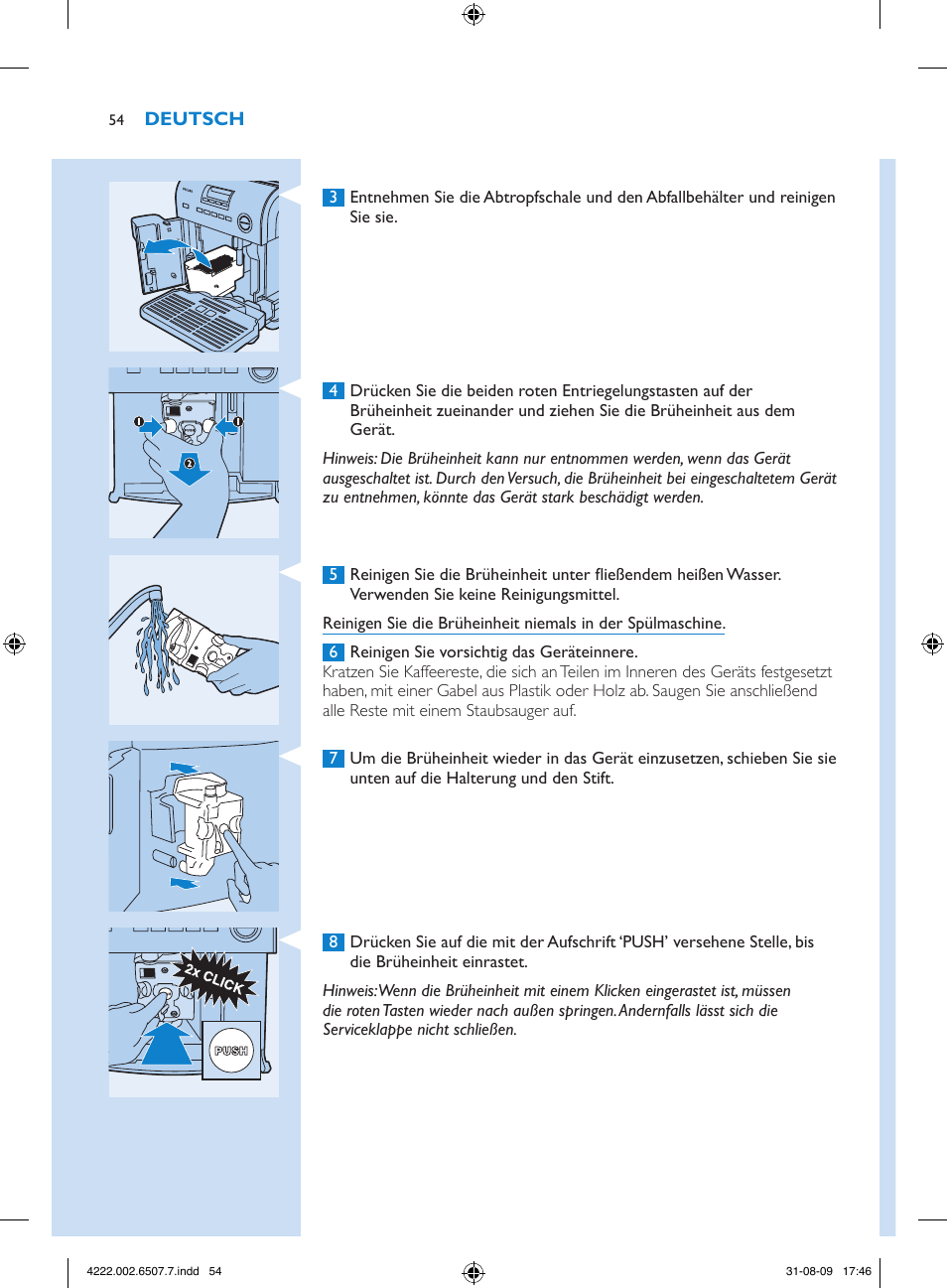 Philips Kaffeevollautomat User Manual | Page 54 / 174