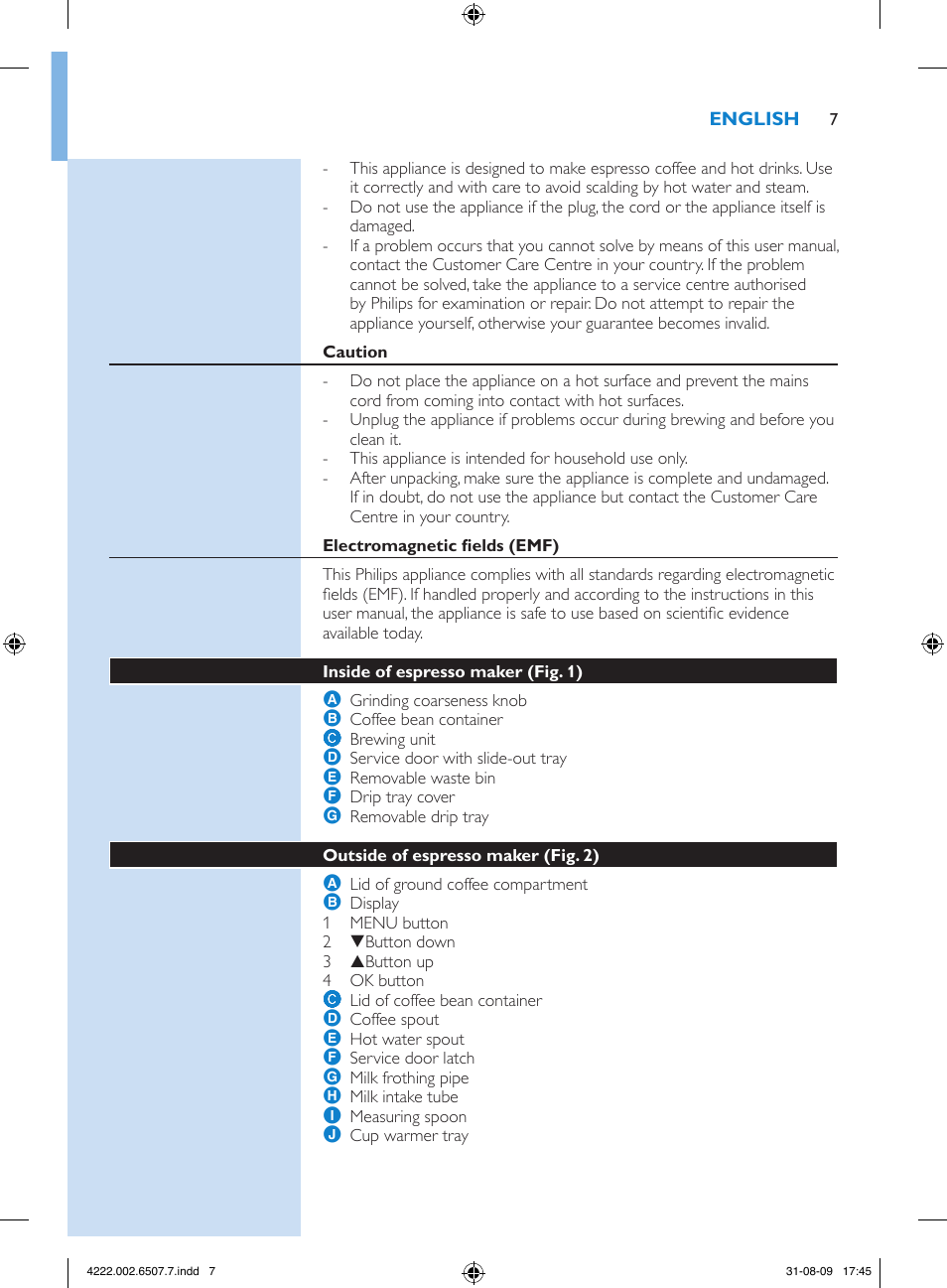 Philips Kaffeevollautomat User Manual | Page 7 / 174