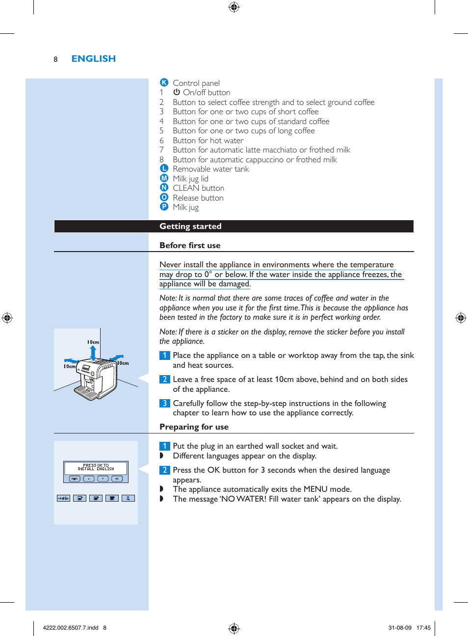 Philips Kaffeevollautomat User Manual | Page 8 / 174