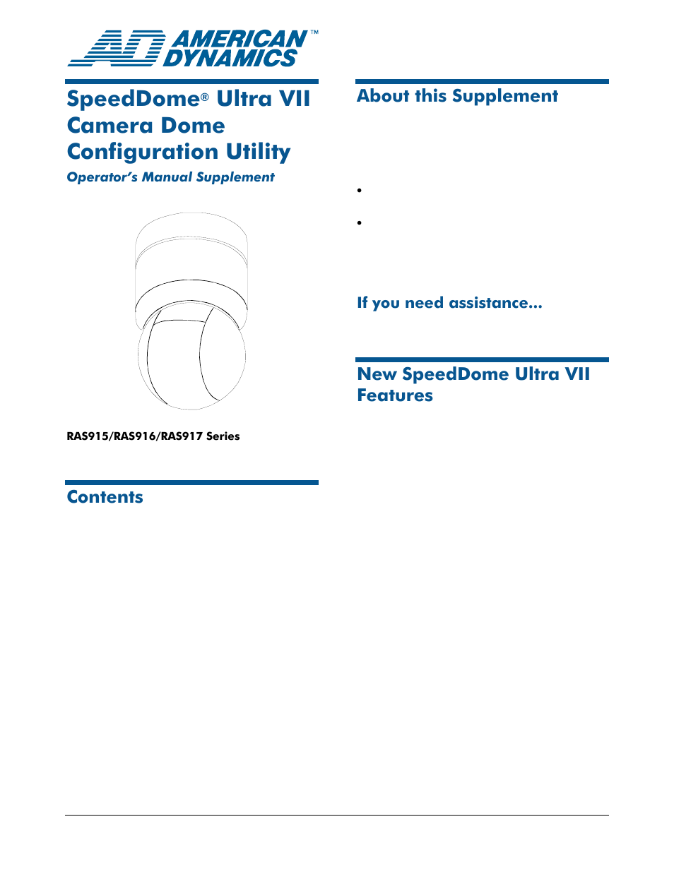 American Dynamics RAS915 User Manual | 13 pages