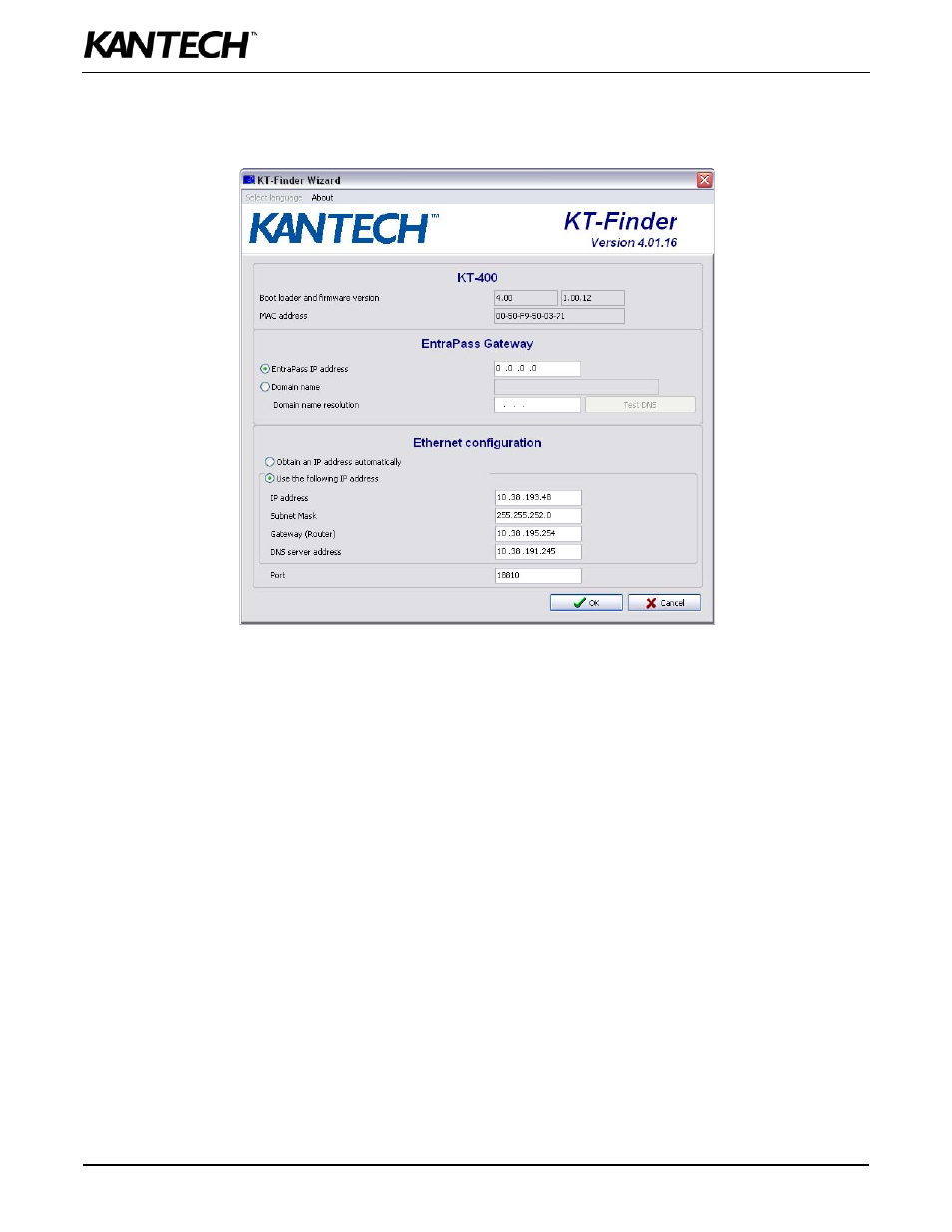 Kantech KT-400 User Manual | Page 38 / 44