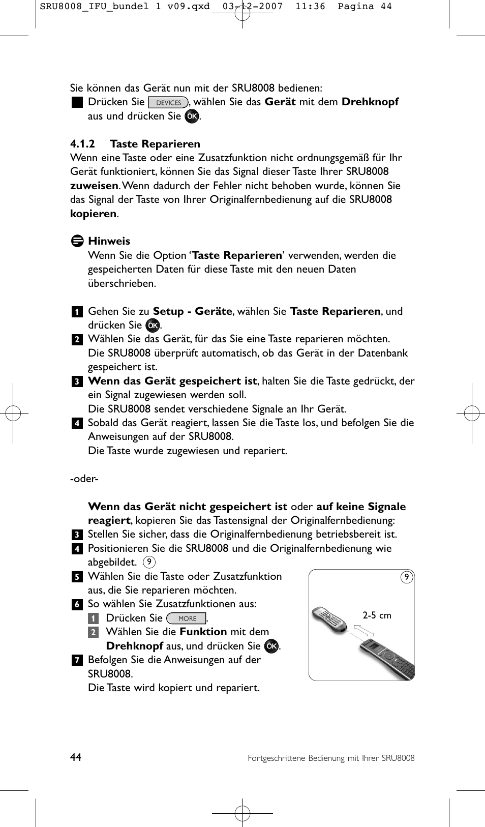 Philips Prestigo Universal-Fernbedienung User Manual | Page 44 / 124