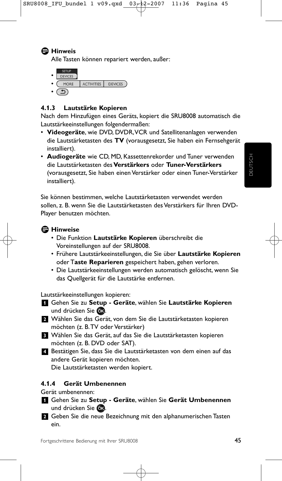 Philips Prestigo Universal-Fernbedienung User Manual | Page 45 / 124