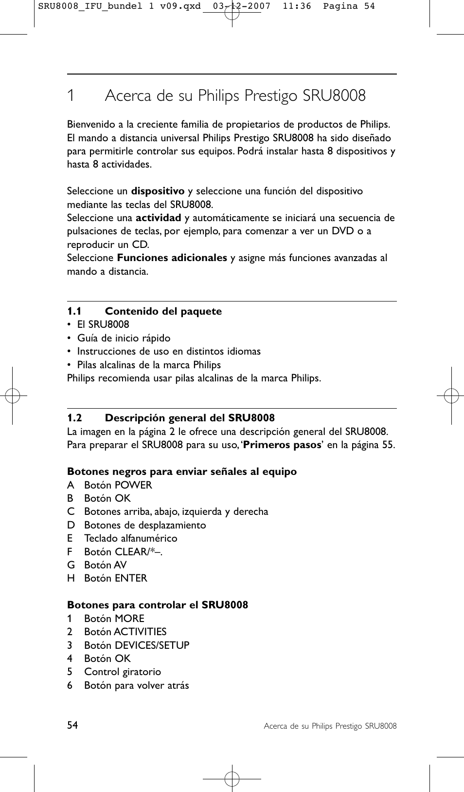 Philips Prestigo Universal-Fernbedienung User Manual | Page 54 / 124