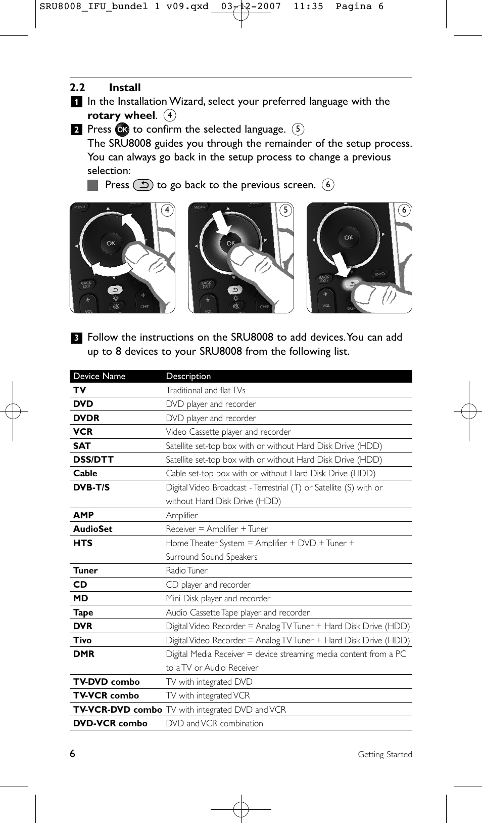 2 install | Philips Prestigo Universal-Fernbedienung User Manual | Page 6 / 124