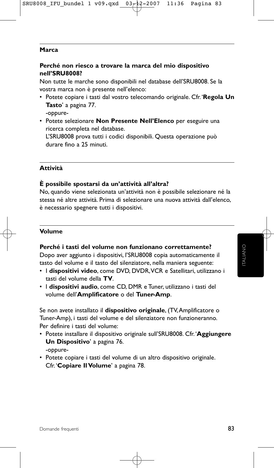 Philips Prestigo Universal-Fernbedienung User Manual | Page 83 / 124