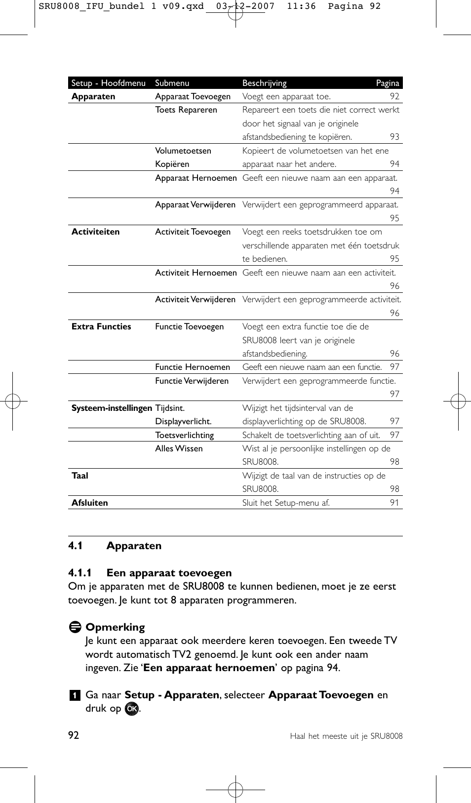 Philips Prestigo Universal-Fernbedienung User Manual | Page 92 / 124