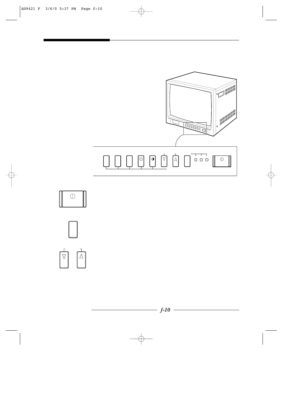 Composants et commandes du panneau avant, F-10 | American Dynamics AD9421 User Manual | Page 23 / 67